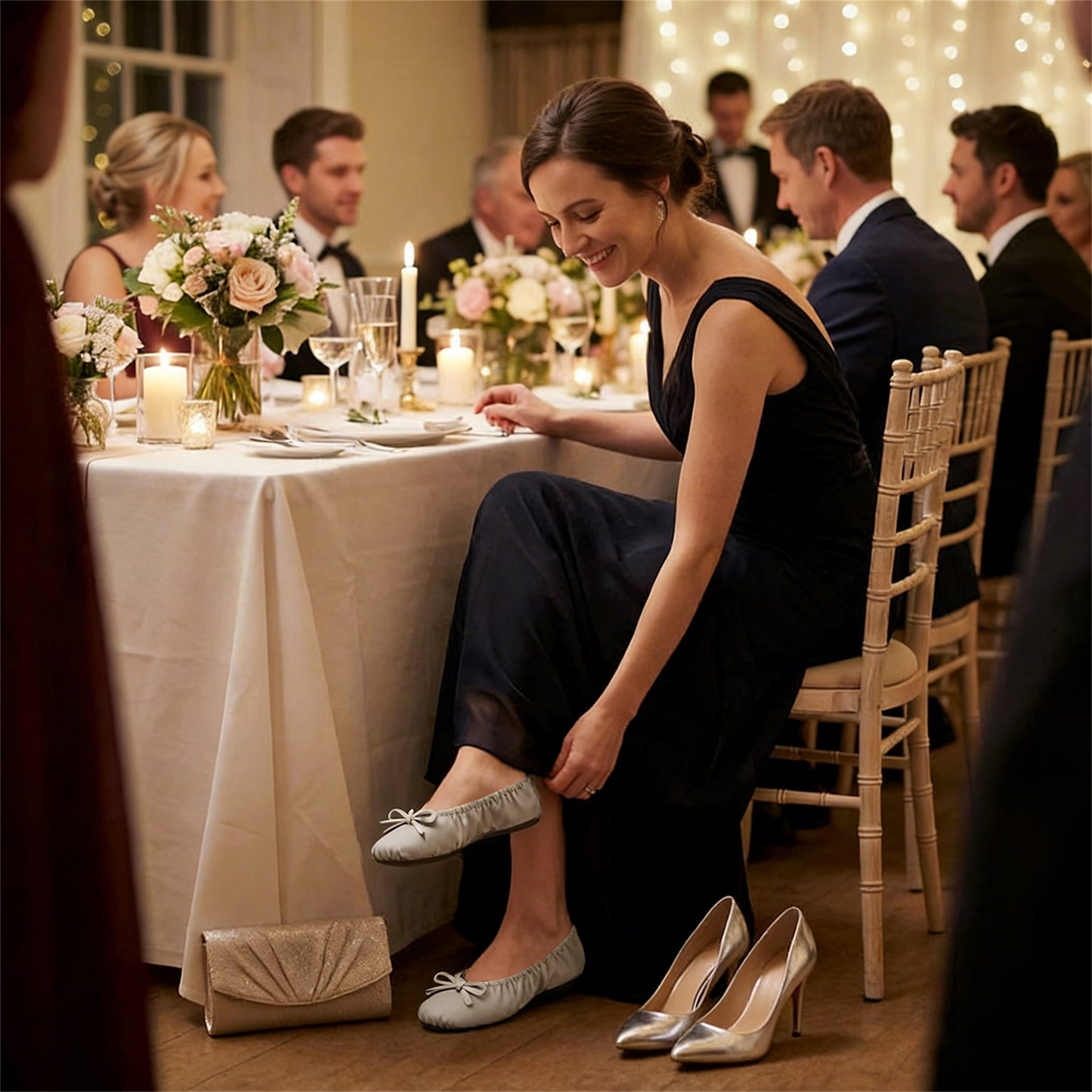 Rolly Flats-Women's Foldable Ballet Flats, Travel & Wedding Shoes, Fit in Your Purse-Pearl White
