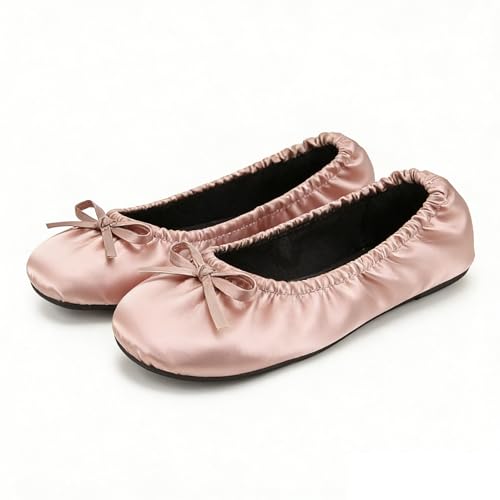 Rolly Flats-Women's Foldable Ballet Flats, Travel & Wedding Shoes, Fit in Your Purse-Rose Gold