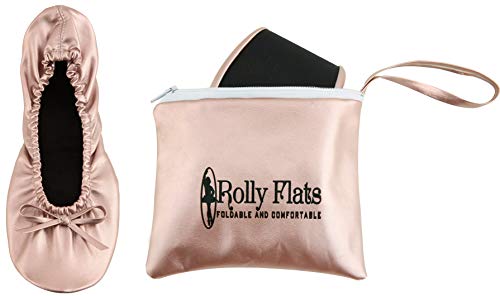 Rolly Flats-Women's Foldable Ballet Flats, Travel & Wedding Shoes, Fit in Your Purse-Rose Gold