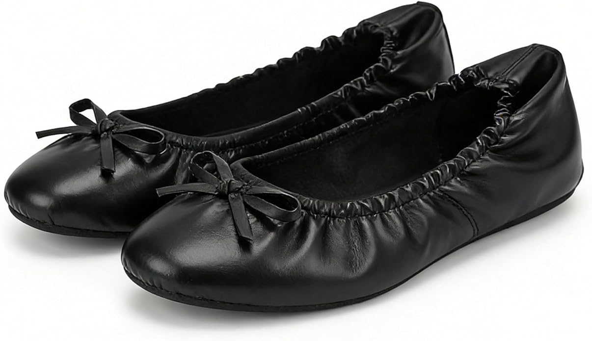 Rolly Flats-Women's Foldable Ballet Flats, Travel & Wedding Shoes, Fit in Your Purse-Black