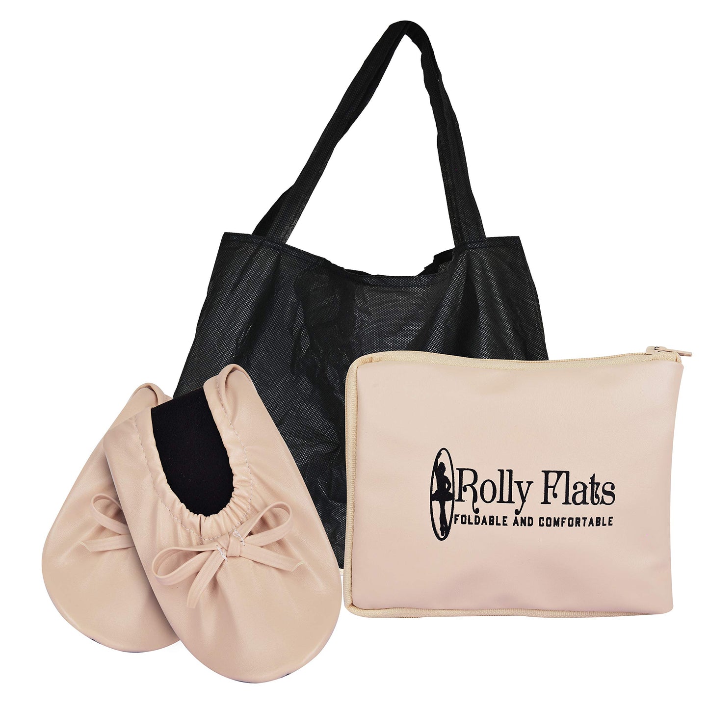 Rolly Flats-Women's Foldable Ballet Flats, Travel & Wedding Shoes, Fit in Your Purse + Tote-Nude