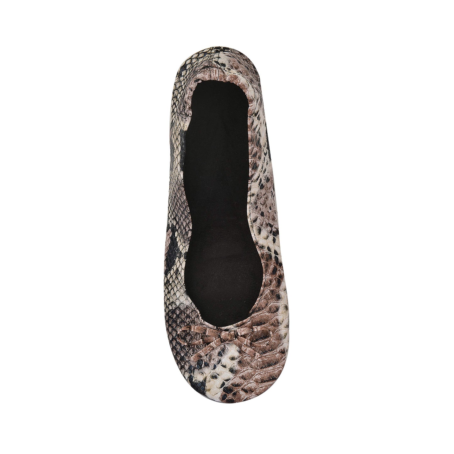 Rolly Flats-Women's Foldable Ballet Flats, Travel & Wedding Shoes, Fit in Your Purse-Black Snakeskin