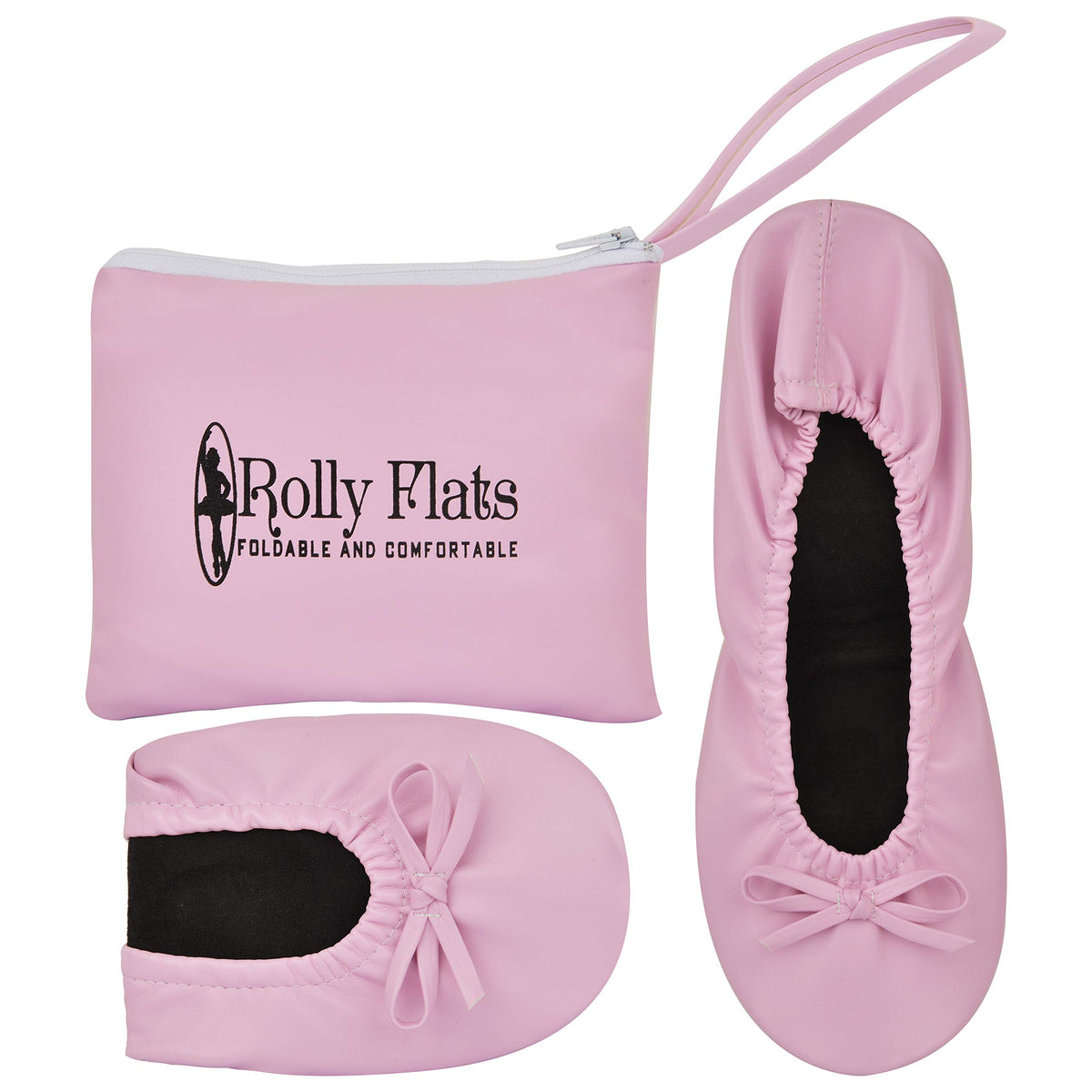 Rolly Flats-Women's Foldable Ballet Flats, Travel & Wedding Shoes, Fit in Your Purse-Baby Pink