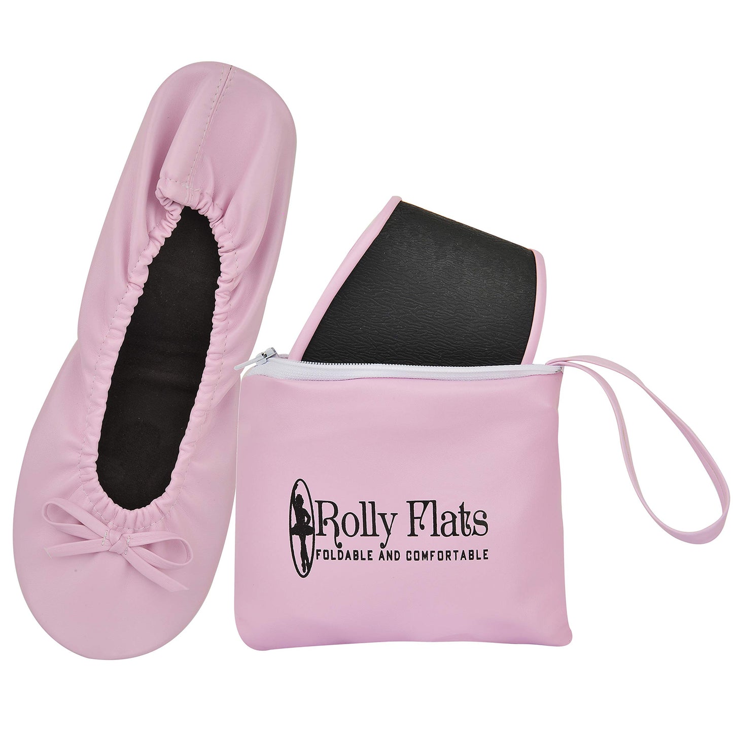 Rolly Flats-Women's Foldable Ballet Flats, Travel & Wedding Shoes, Fit in Your Purse-Baby Pink