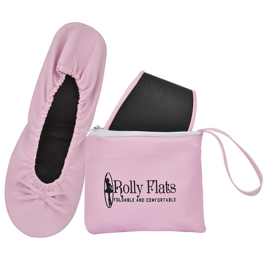 Rolly Flats-Women's Foldable Ballet Flats, Travel & Wedding Shoes, Fit in Your Purse-Baby Pink