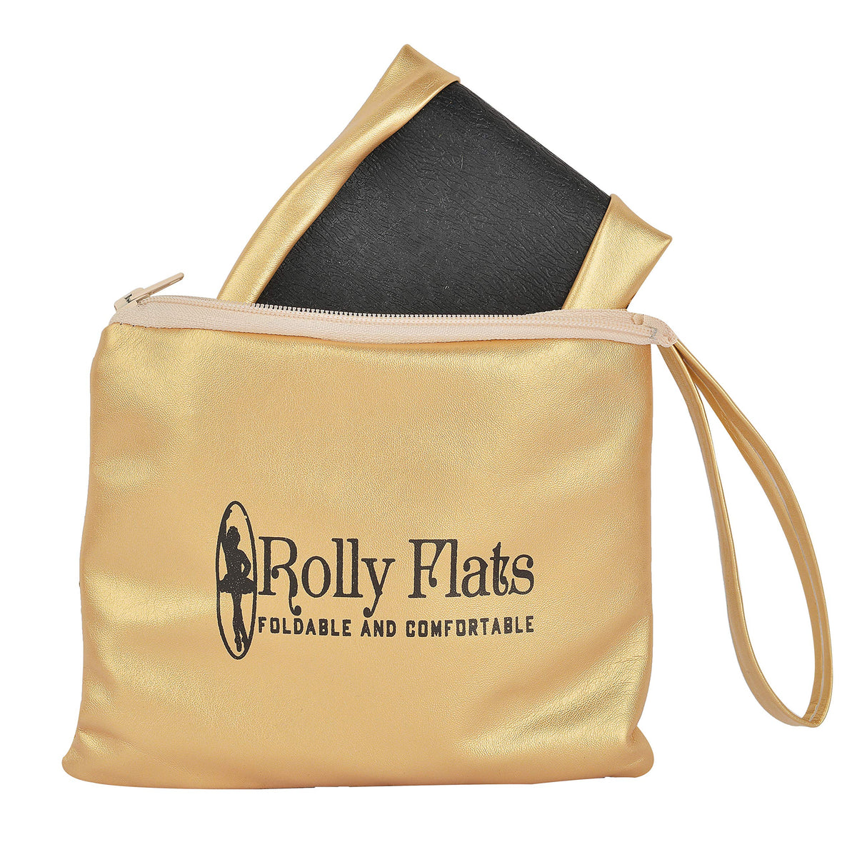 Rolly Flats-Women's Foldable Ballet Flats, Travel & Wedding Shoes, Fit in Your Purse-Gold Sequin Tip