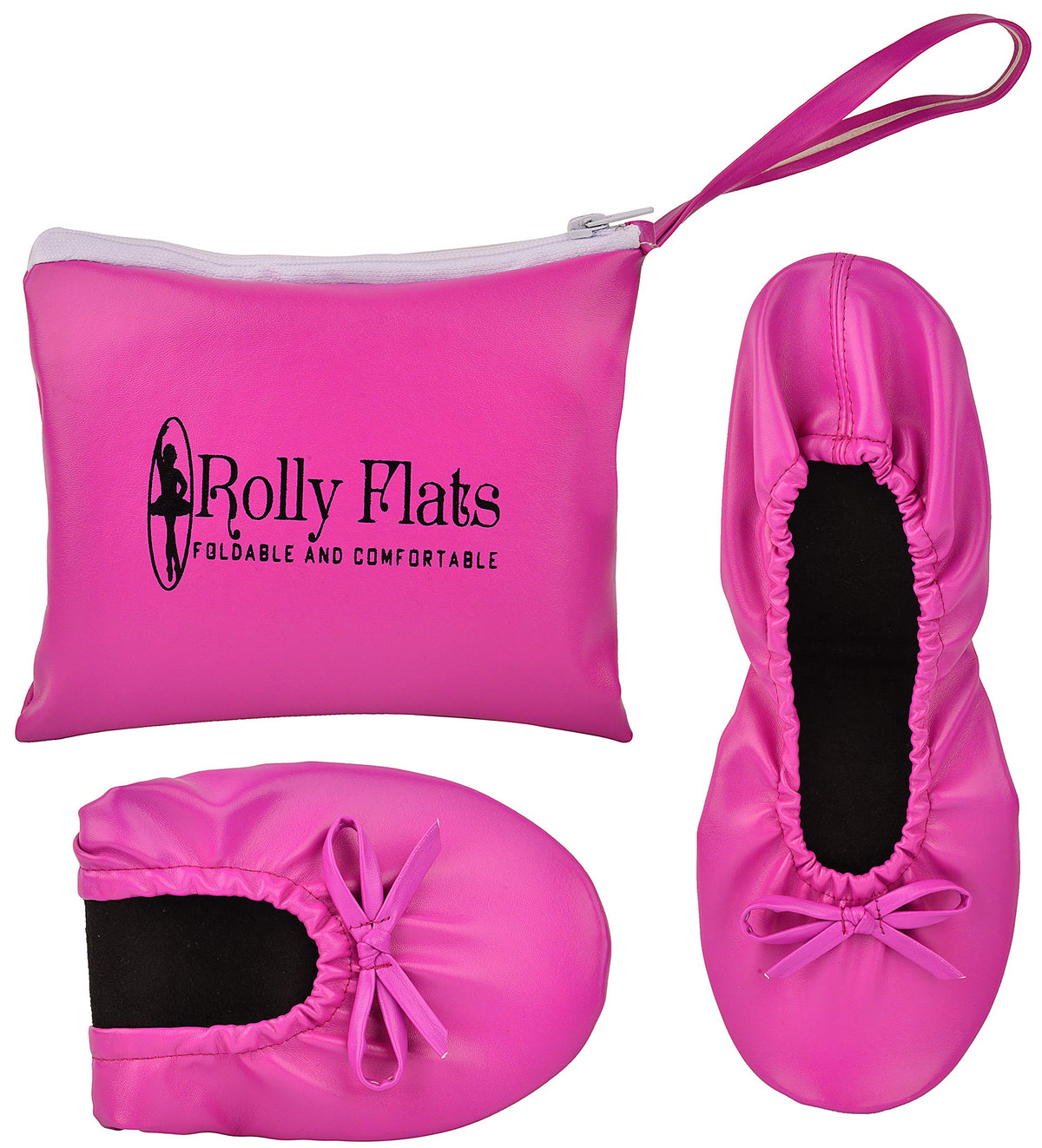 Rolly Flats-Women's Foldable Ballet Flats, Travel & Wedding Shoes, Fit in Your Purse-Pink