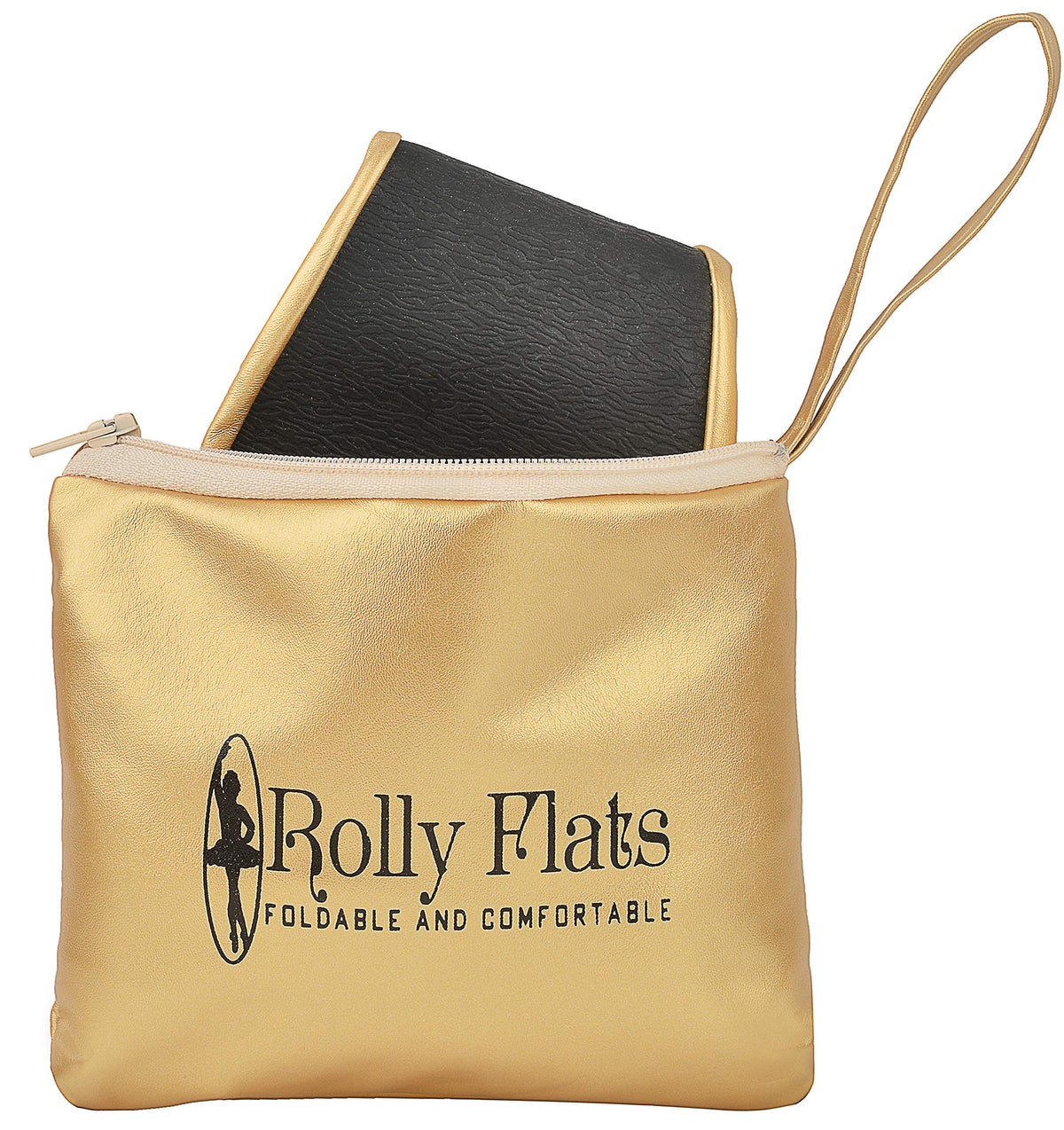 Rolly Flats-Women's Foldable Ballet Flats, Travel & Wedding Shoes, Fit in Your Purse-Gold