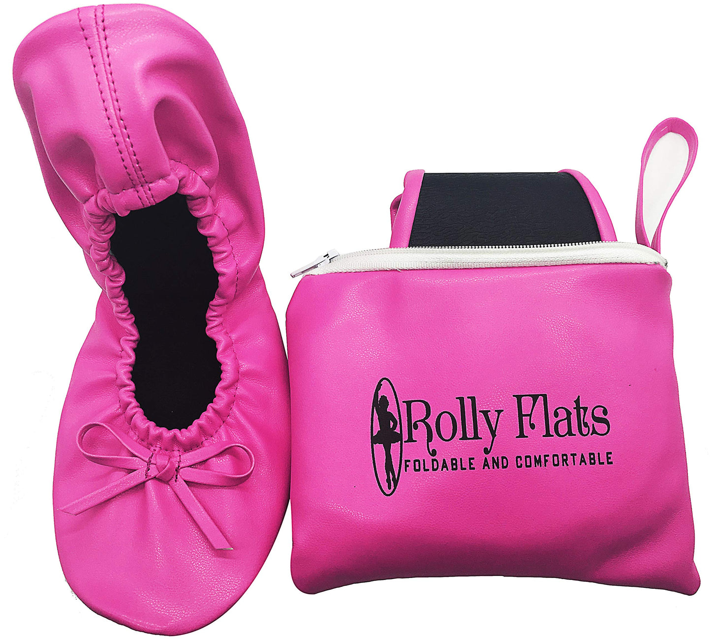Rolly Flats-Women's Foldable Ballet Flats, Travel & Wedding Shoes, Fit in Your Purse-Pink