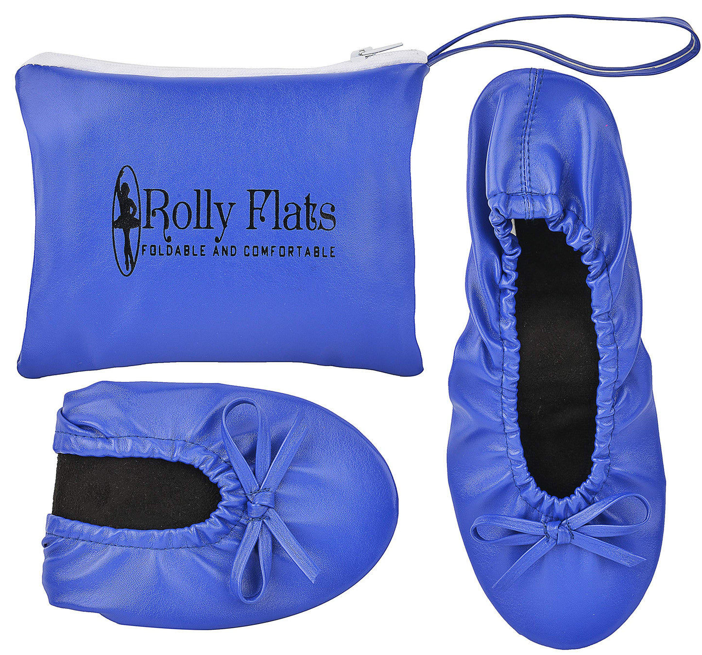 Rolly Flats-Women's Foldable Ballet Flats, Travel & Wedding Shoes, Fit in Your Purse-Blue
