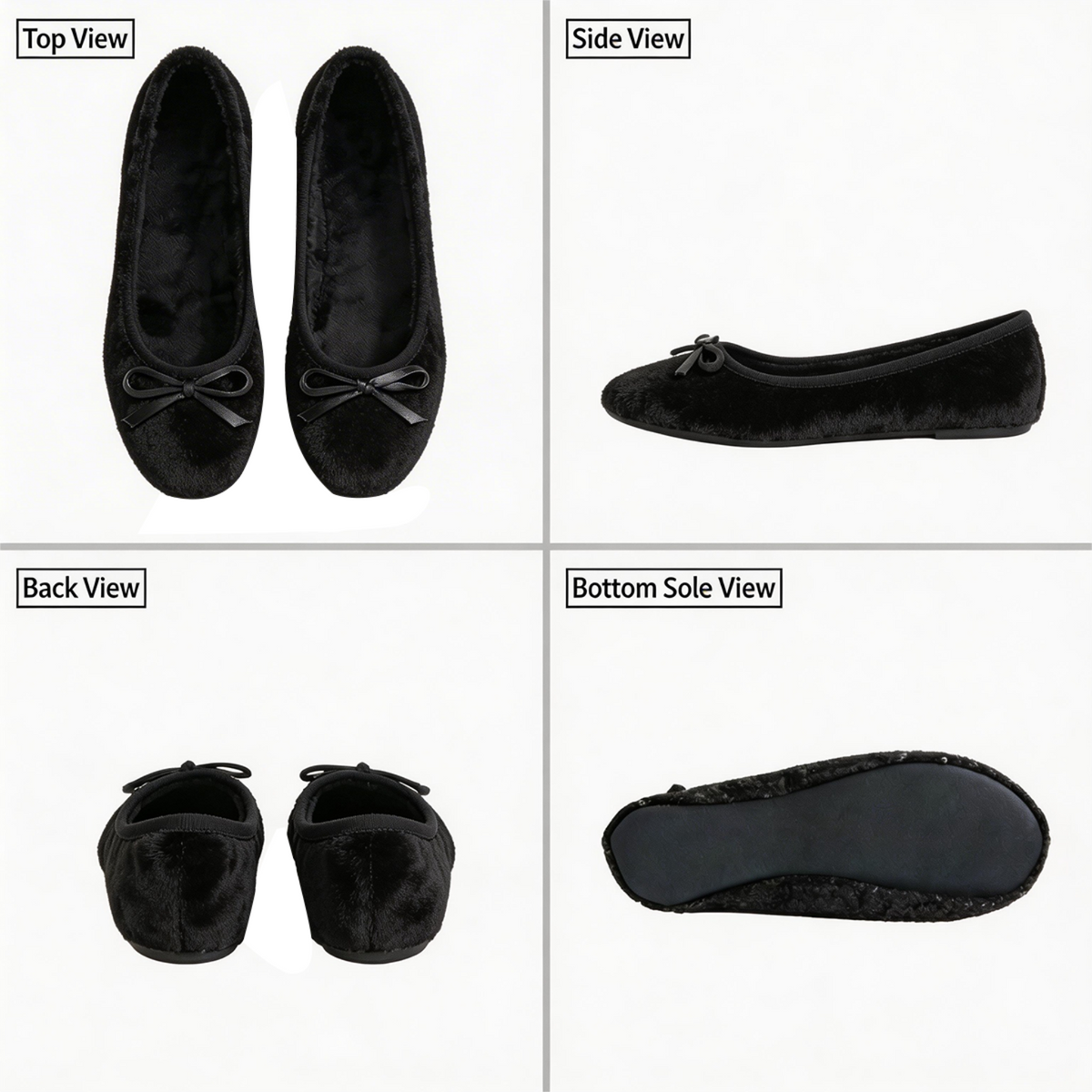 Rolly Flats-Women's Foldable Ballet Flats, Travel & Wedding Shoes, Fit in Your Purse-Black Velvet