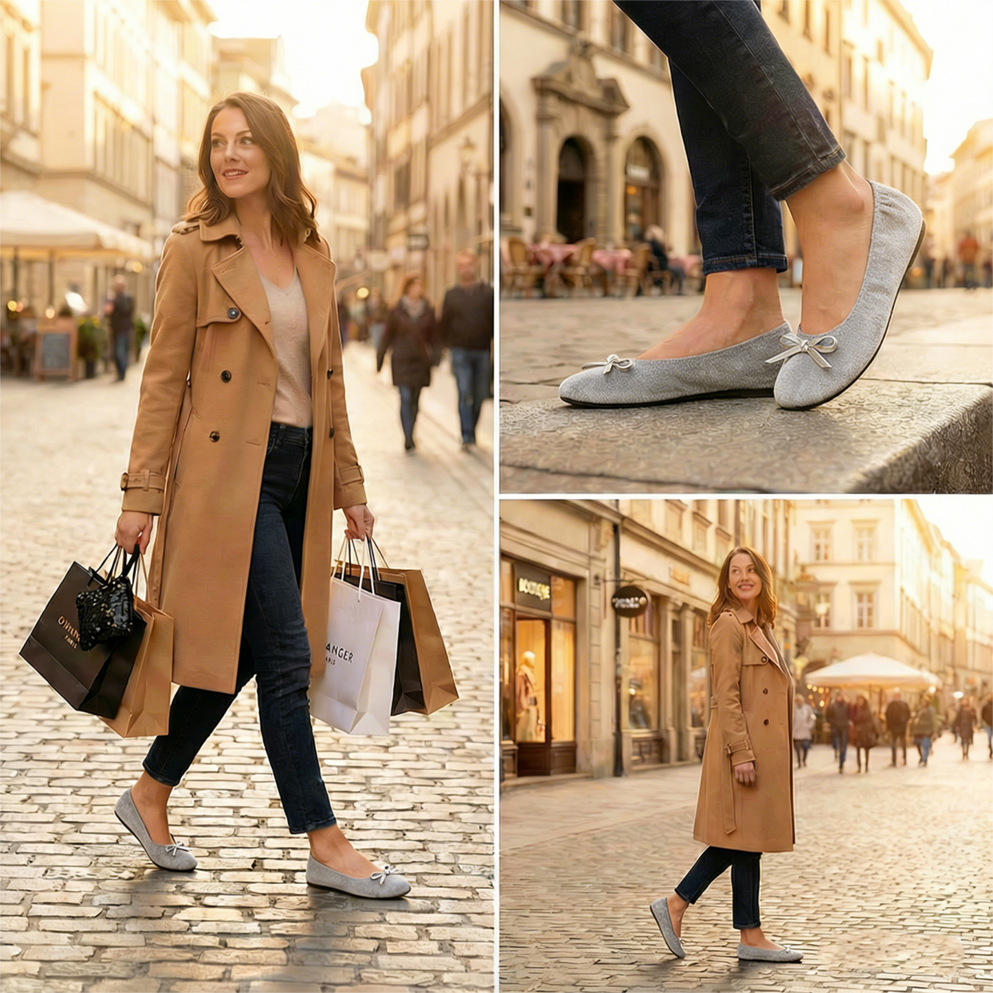 Rolly Flats-Women's Foldable Ballet Flats, Travel & Wedding Shoes, Fit in Your Purse-Light Grey Velvet