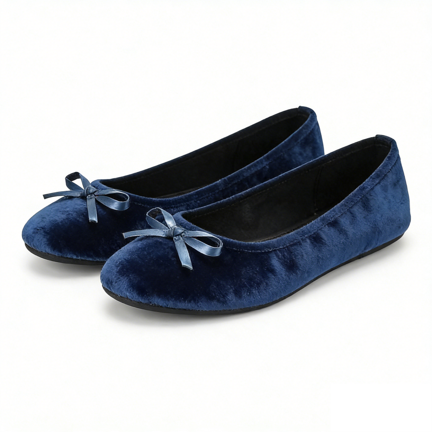 Rolly Flats-Women's Foldable Ballet Flats, Travel & Wedding Shoes, Fit in Your Purse-Royal Blue Velvet