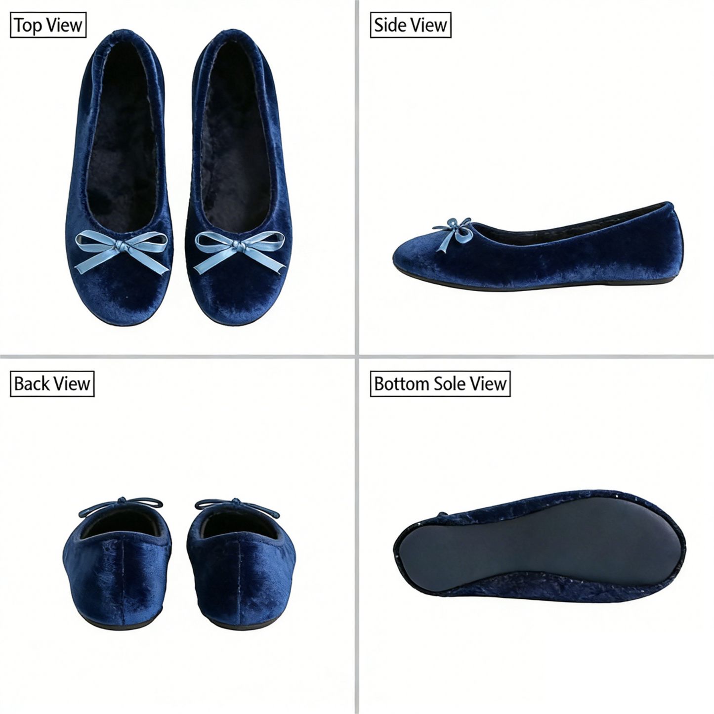 Rolly Flats-Women's Foldable Ballet Flats, Travel & Wedding Shoes, Fit in Your Purse-Royal Blue Velvet