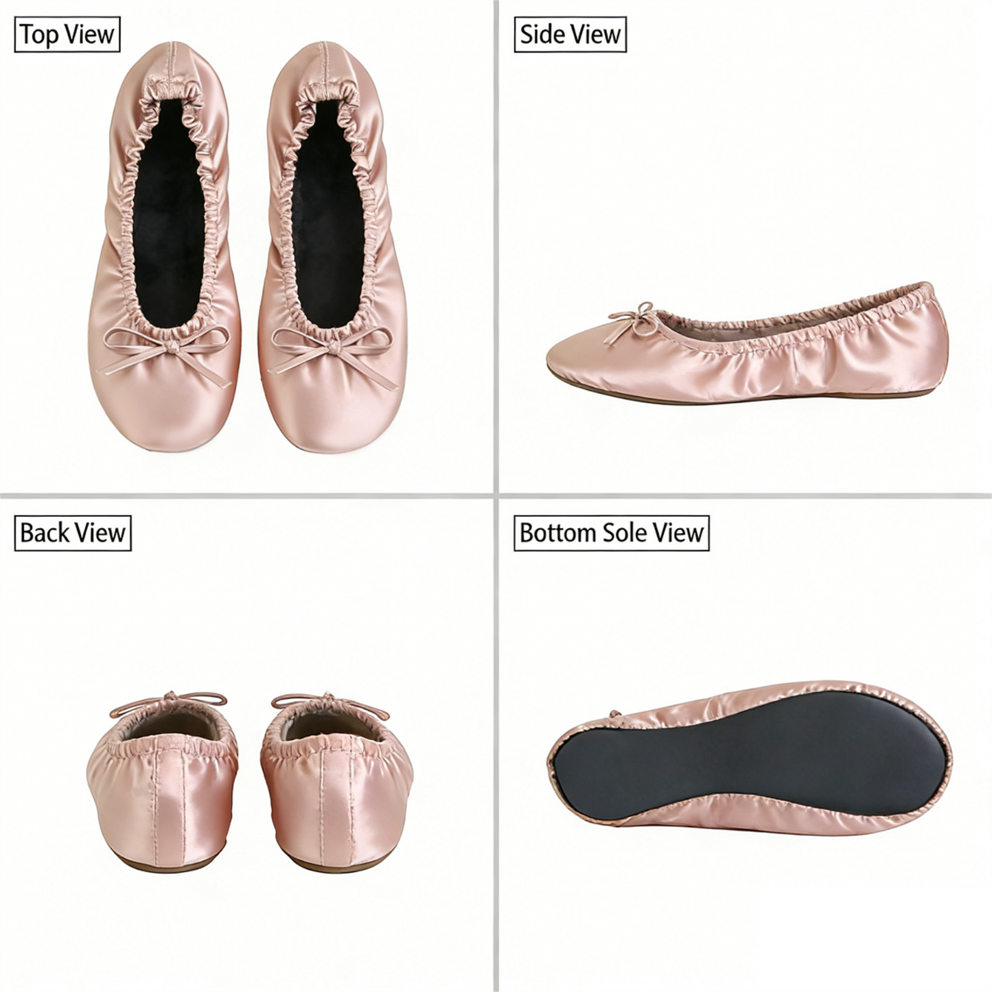 Rolly Flats-Women's Foldable Ballet Flats, Travel & Wedding Shoes, Fit in Your Purse + Tote-Rose Gold