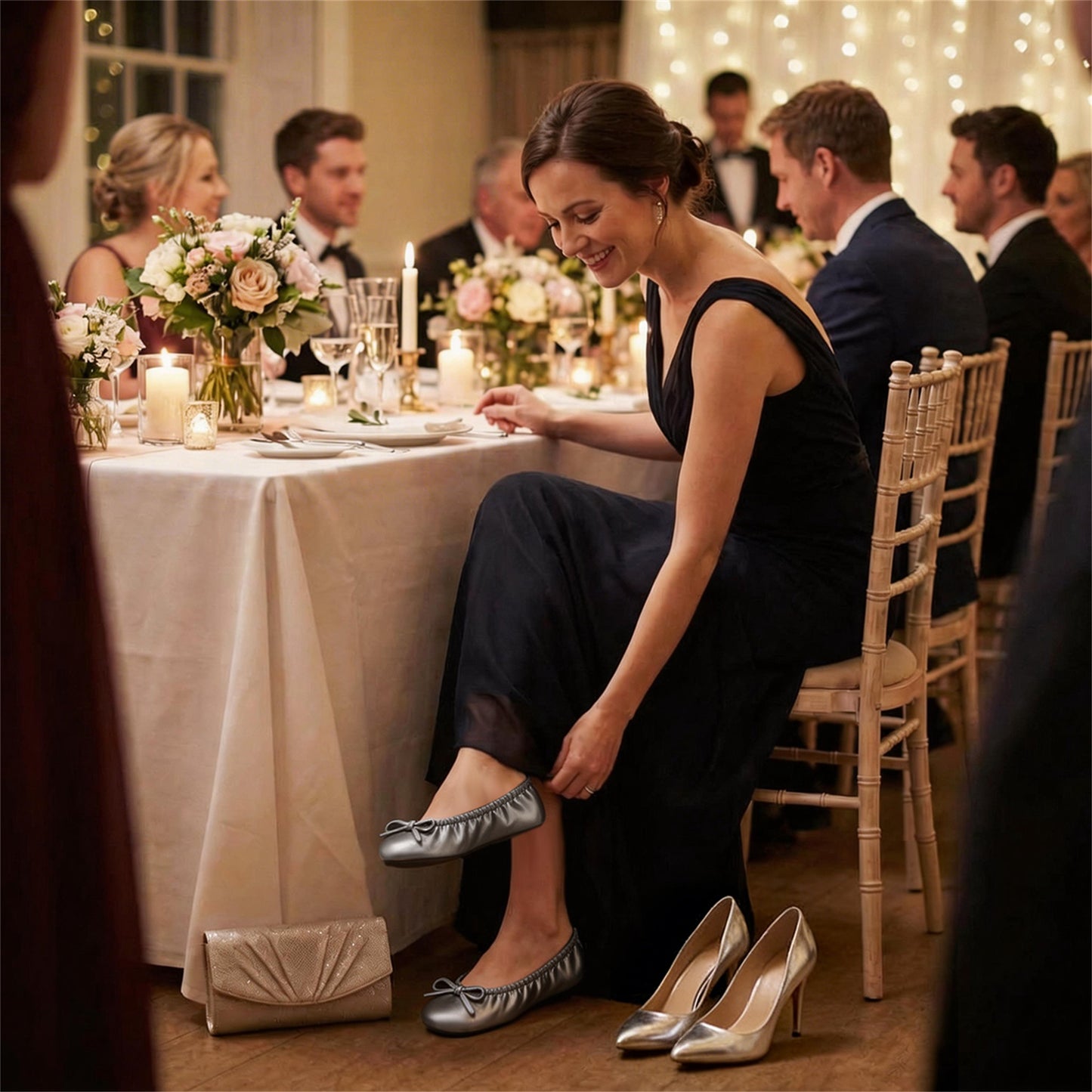 Rolly Flats-Women's Foldable Ballet Flats, Travel & Wedding Shoes, Fit in Your Purse-Space Grey