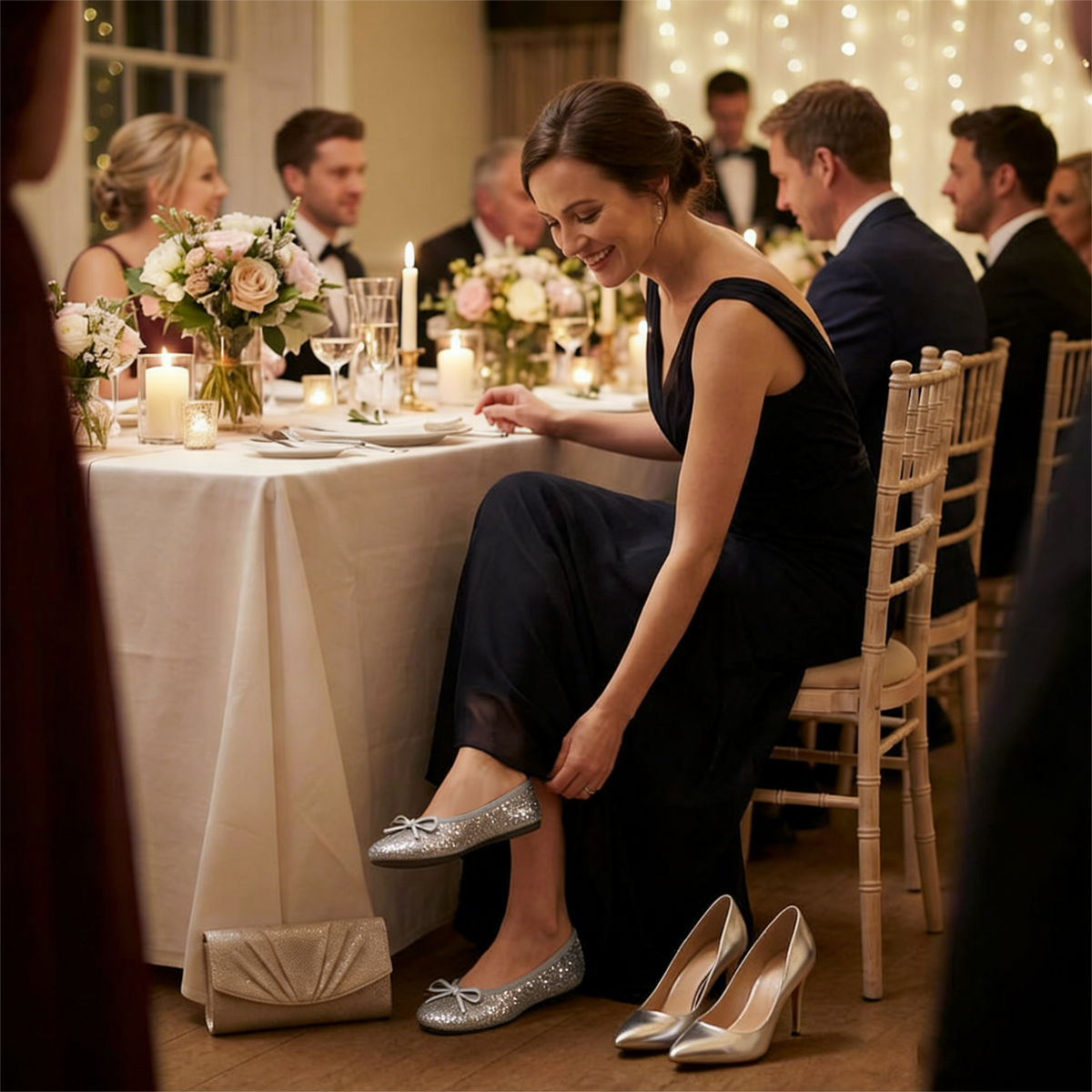 Rolly Flats-Women's Foldable Ballet Flats, Travel & Wedding Shoes, Fit in Your Purse-Silver Sequin