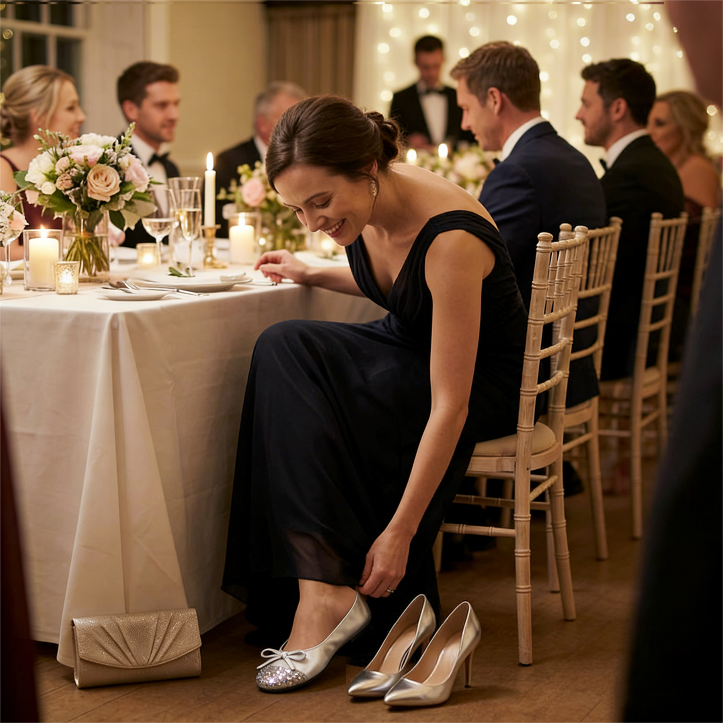Rolly Flats-Women's Foldable Ballet Flats, Travel & Wedding Shoes, Fit in Your Purse-Silver Sequin Tip