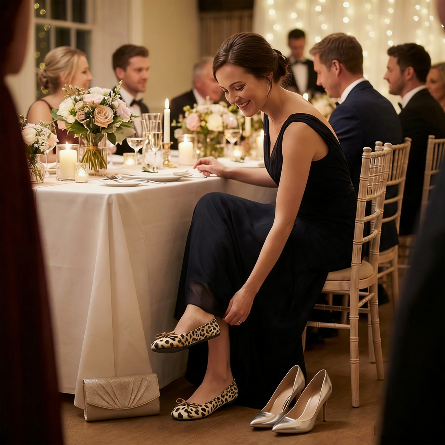 Rolly Flats-Women's Foldable Ballet Flats, Travel & Wedding Shoes, Fit in Your Purse-Yellow Leopard
